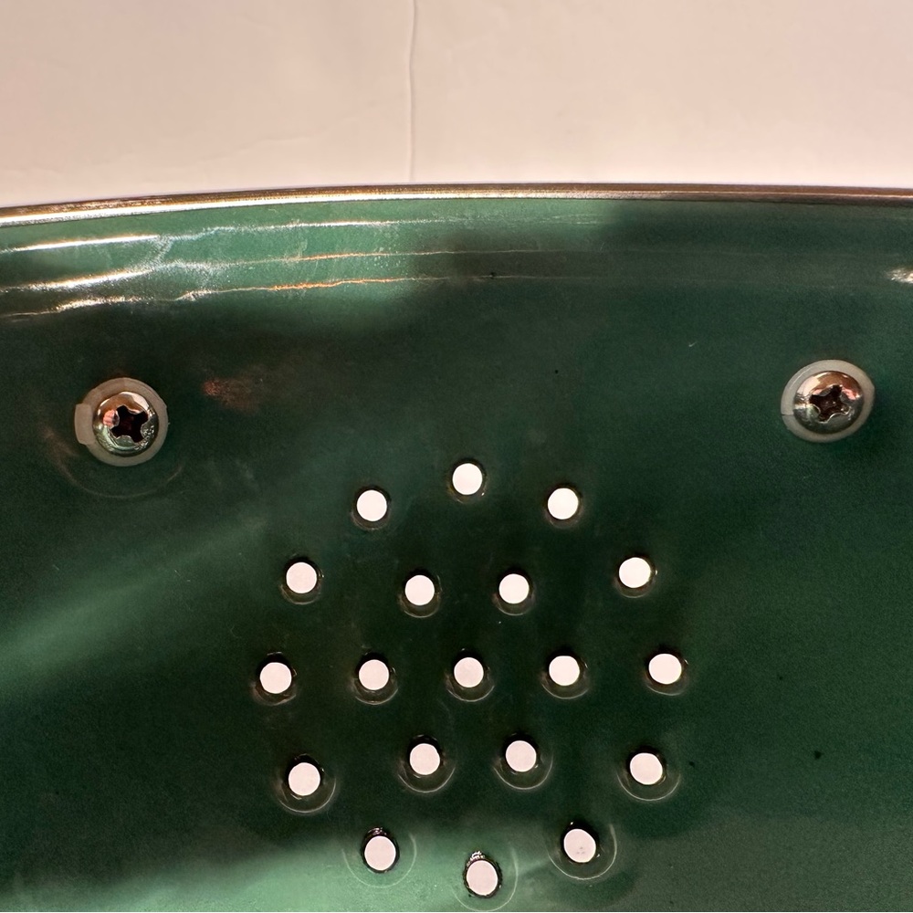 Hunter Green Enamel Colander Strainer Pedestal Footed Metal Retro Farmhouse 9" - Picture 8 of 12